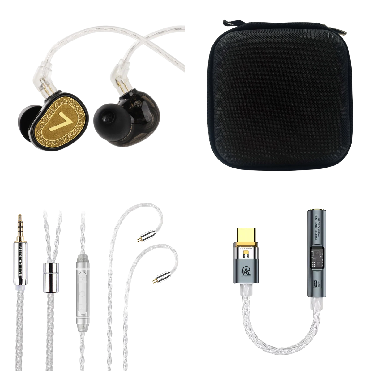 7HZ Elua Ultra IEM, Audiocular C03 With Mic Cable, Audiocular Spark DAC & EarAudio Carry Case