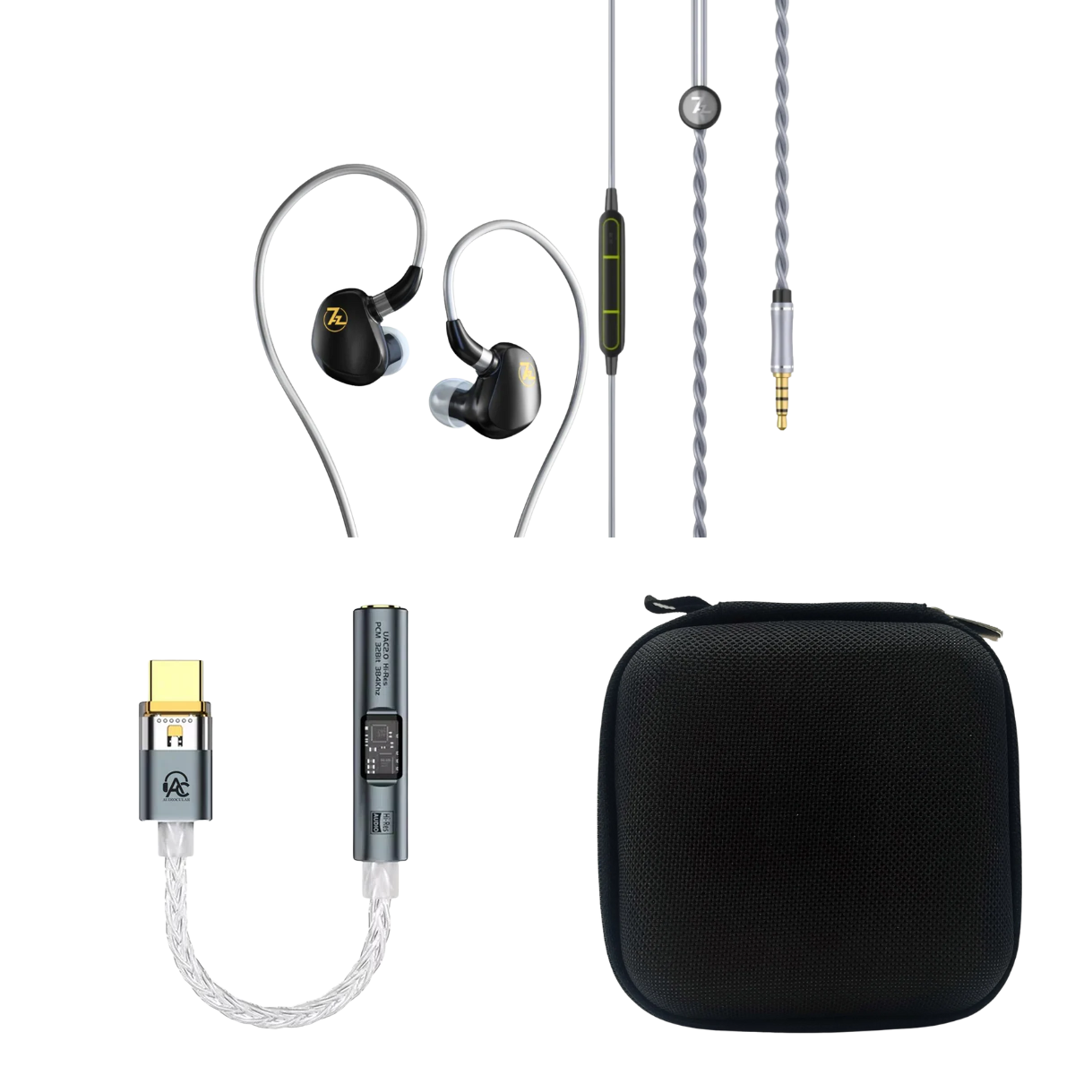 7HZ G1 IEM 3.5mm With Mic, Audiocular Spark DAC & EarAudio Carry Case