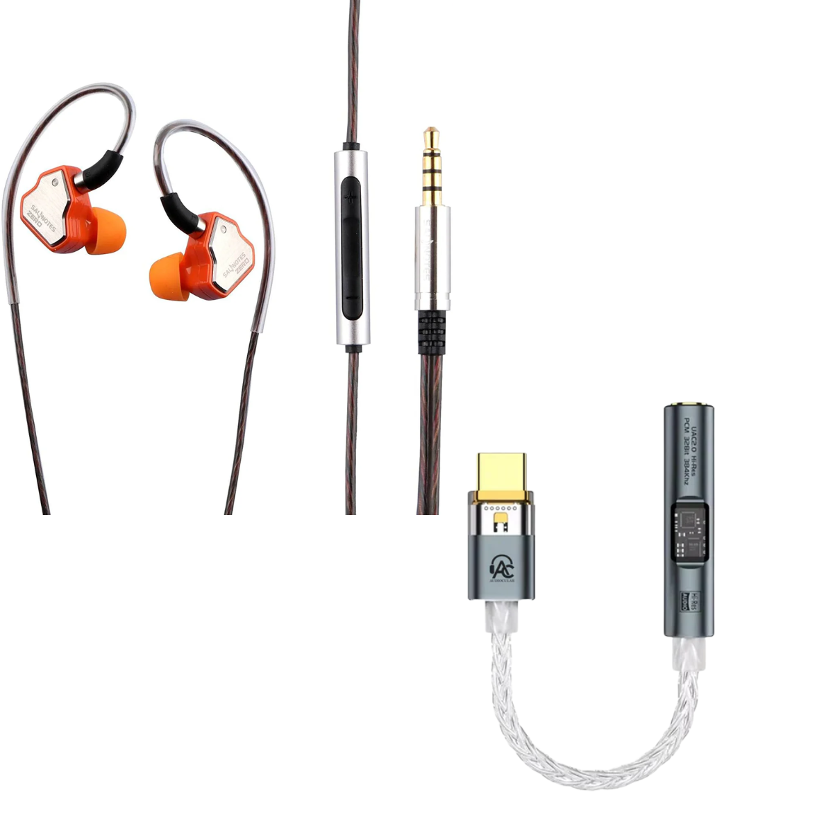 7HZ Salnotes Zero IEM With Mic 3.5mm & Audiocular SPARK DAC