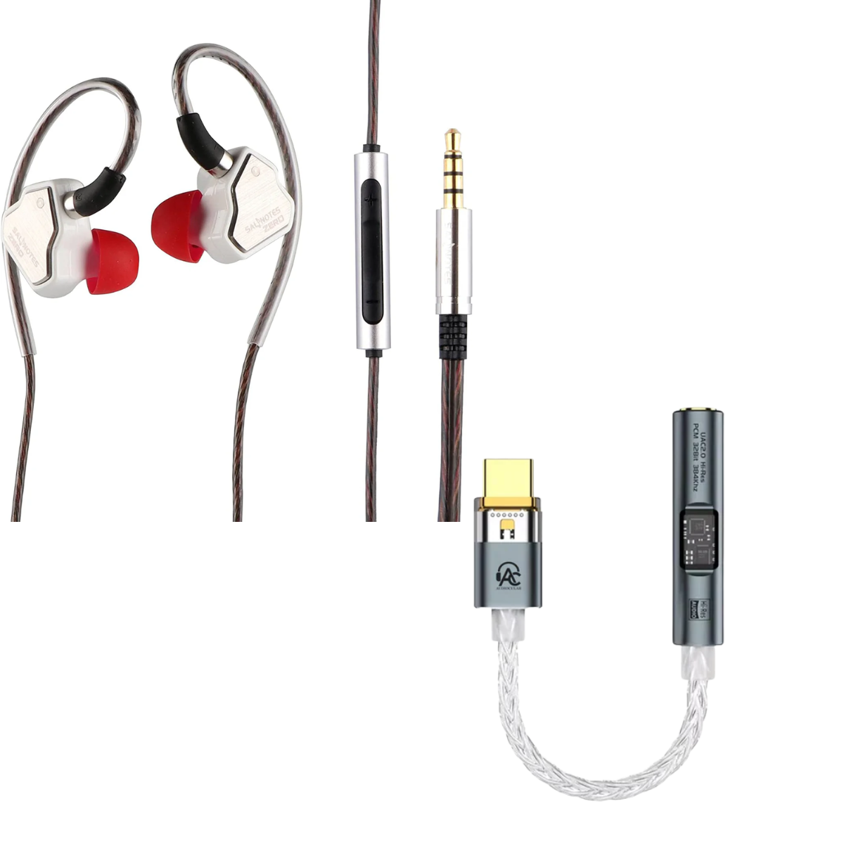 7HZ Salnotes Zero IEM With Mic 3.5mm & Audiocular SPARK DAC