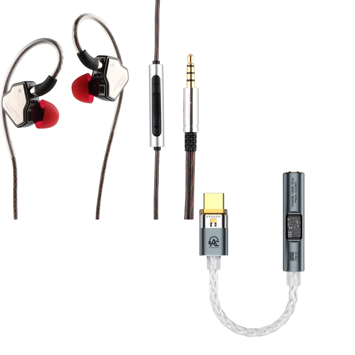 7HZ Salnotes Zero IEM With Mic 3.5mm & Audiocular SPARK DAC