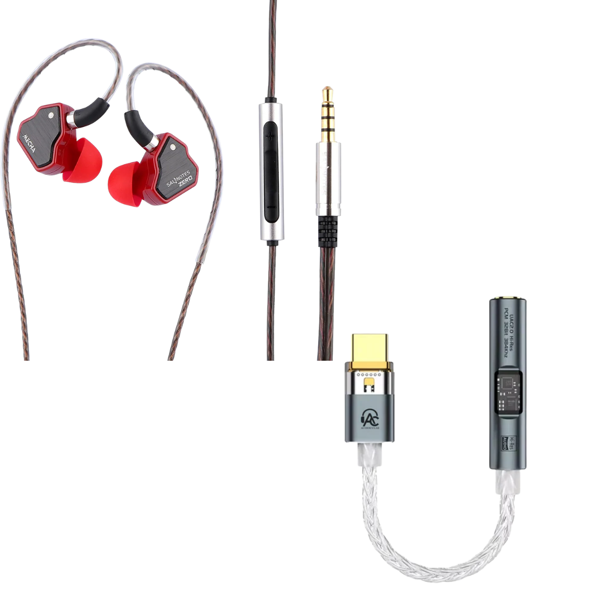 7HZ Salnotes Zero IEM With Mic 3.5mm & Audiocular SPARK DAC