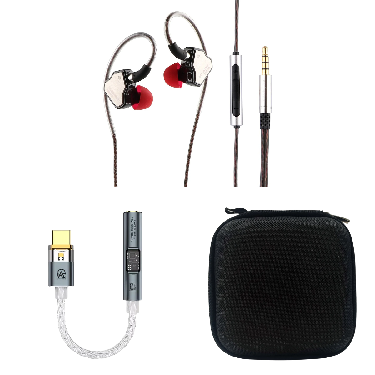 7HZ Salnotes Zero IEM With Mic 3.5mm, Audiocular SPARK DAC & EarAudio Carry Case
