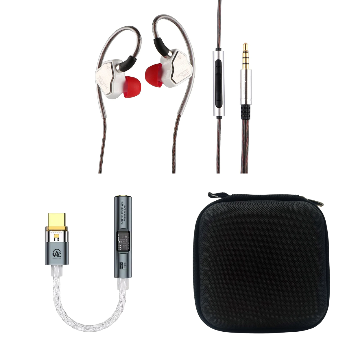 7HZ Salnotes Zero IEM With Mic 3.5mm, Audiocular SPARK DAC & EarAudio Carry Case
