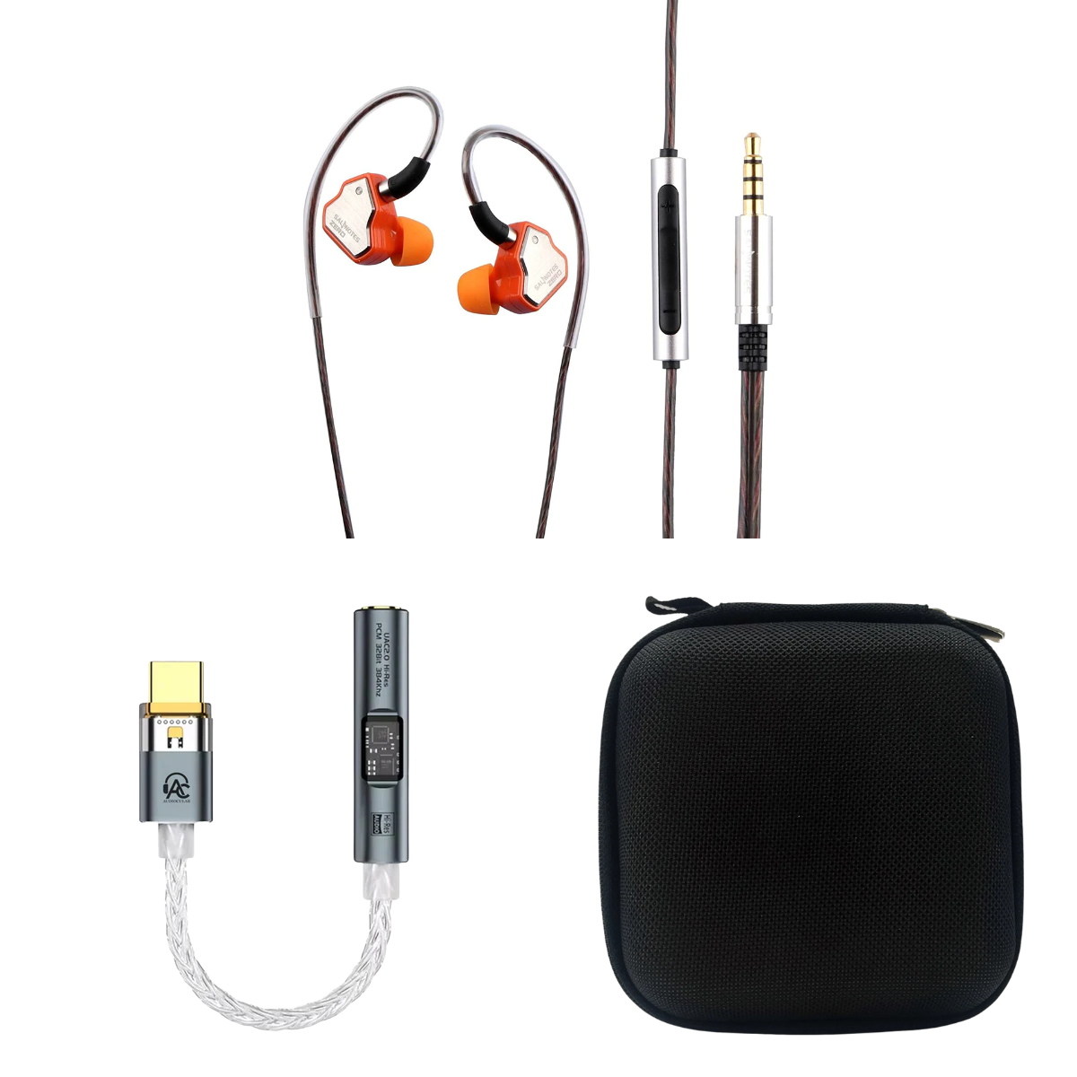 7HZ Salnotes Zero IEM With Mic 3.5mm, Audiocular SPARK DAC & EarAudio Carry Case