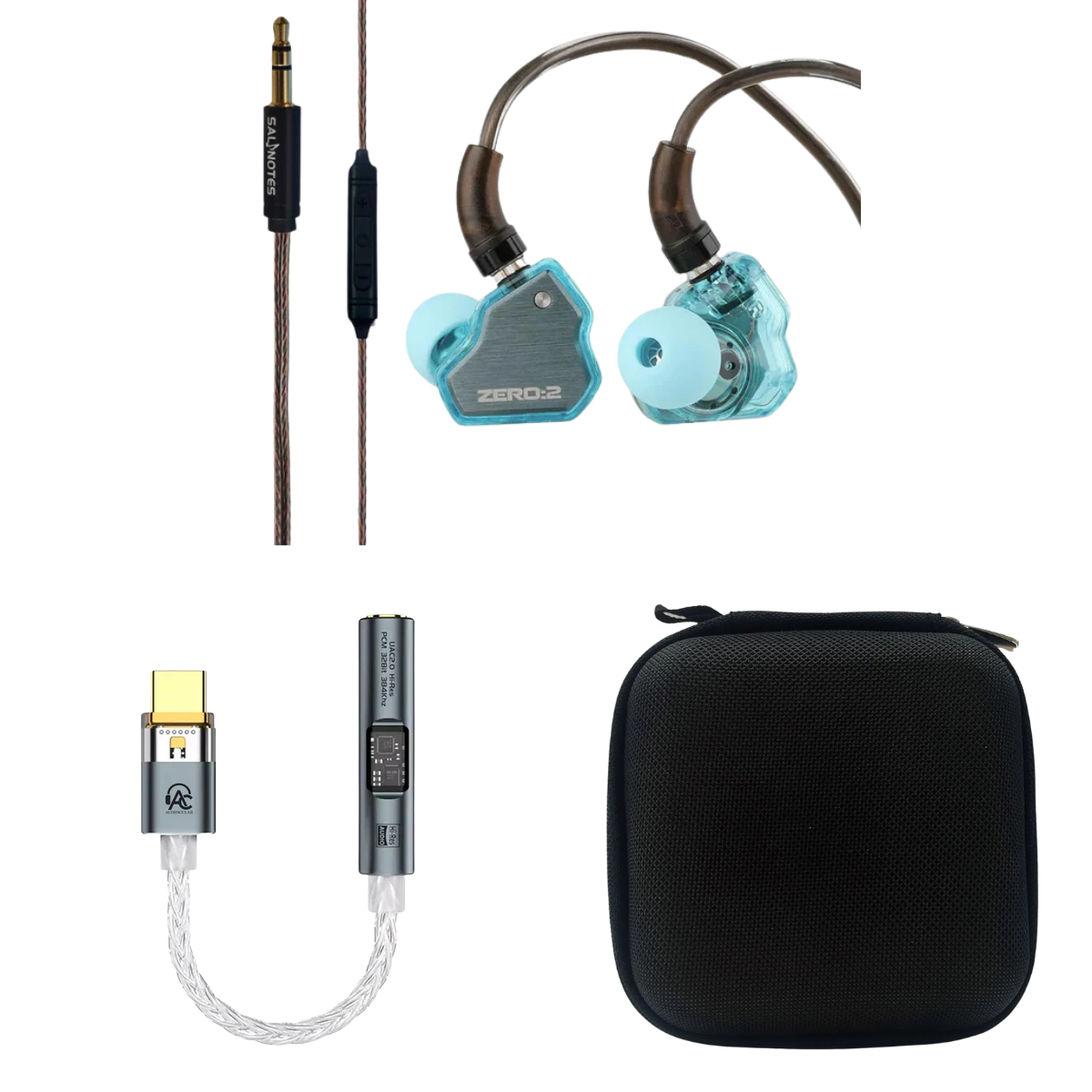 7HZ x Crinacle Zero 2 IEM 3.5mm With Mic, Audiocular Spark DAC & EarAudio Carry Case