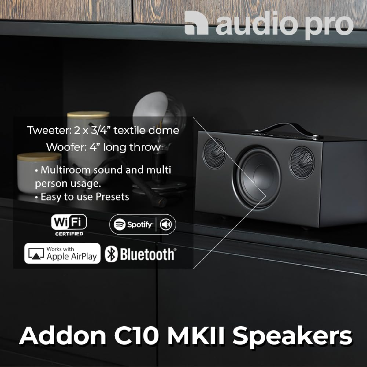 Audio Pro Addon C10MKII Multi-Room Wireless & WiFi Speaker