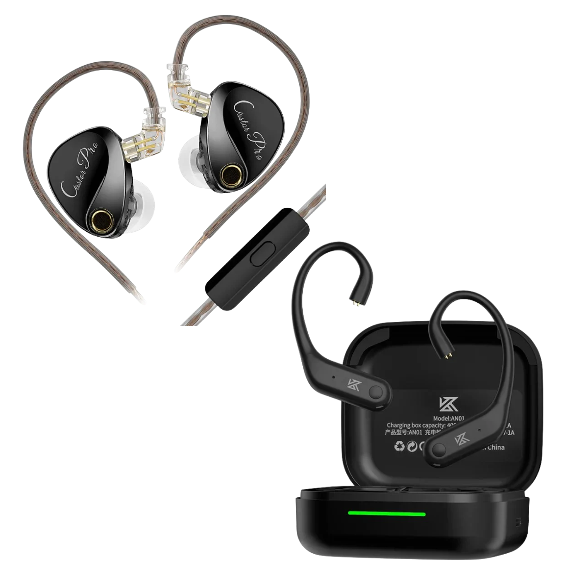 KZ Castor Pro IEM & KZ AN01 ANC Enabled True Wireless Adapter