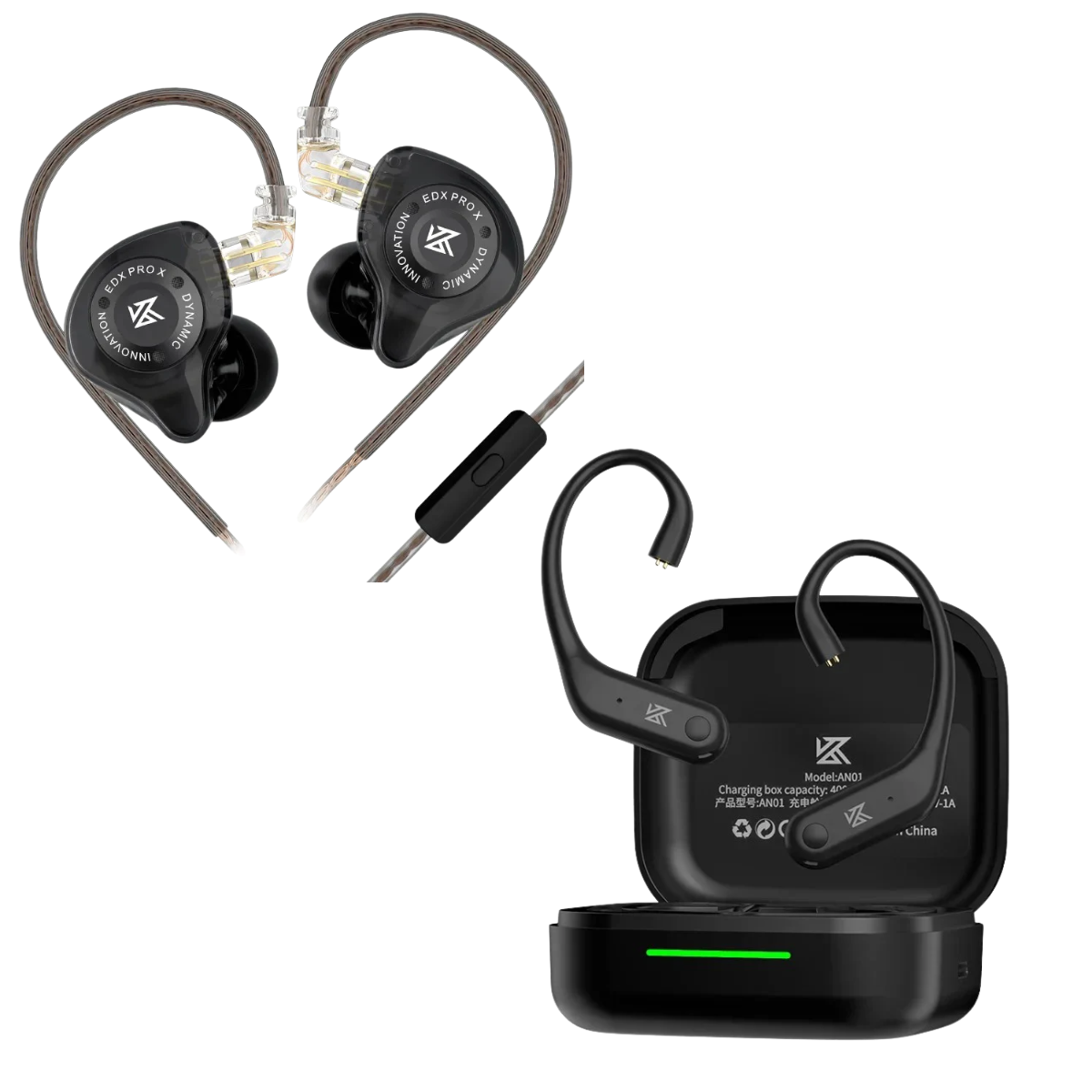 KZ EDX Pro X IEM & KZ AN01 ANC Enabled True Wireless Adapter
