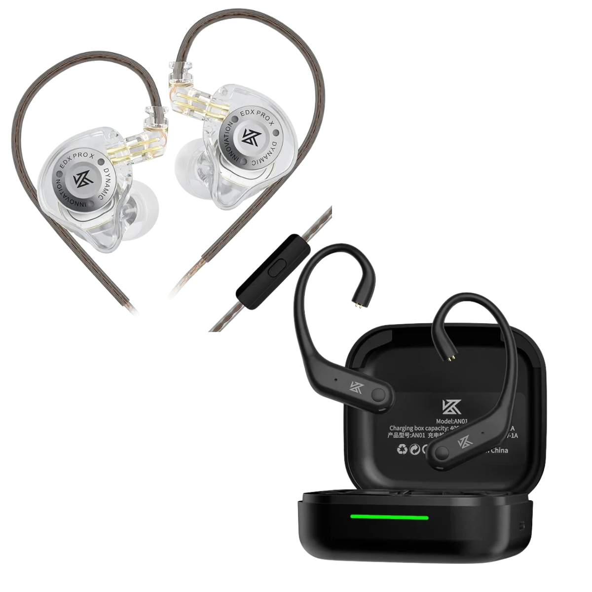 KZ EDX Pro X IEM & KZ AN01 ANC Enabled True Wireless Adapter