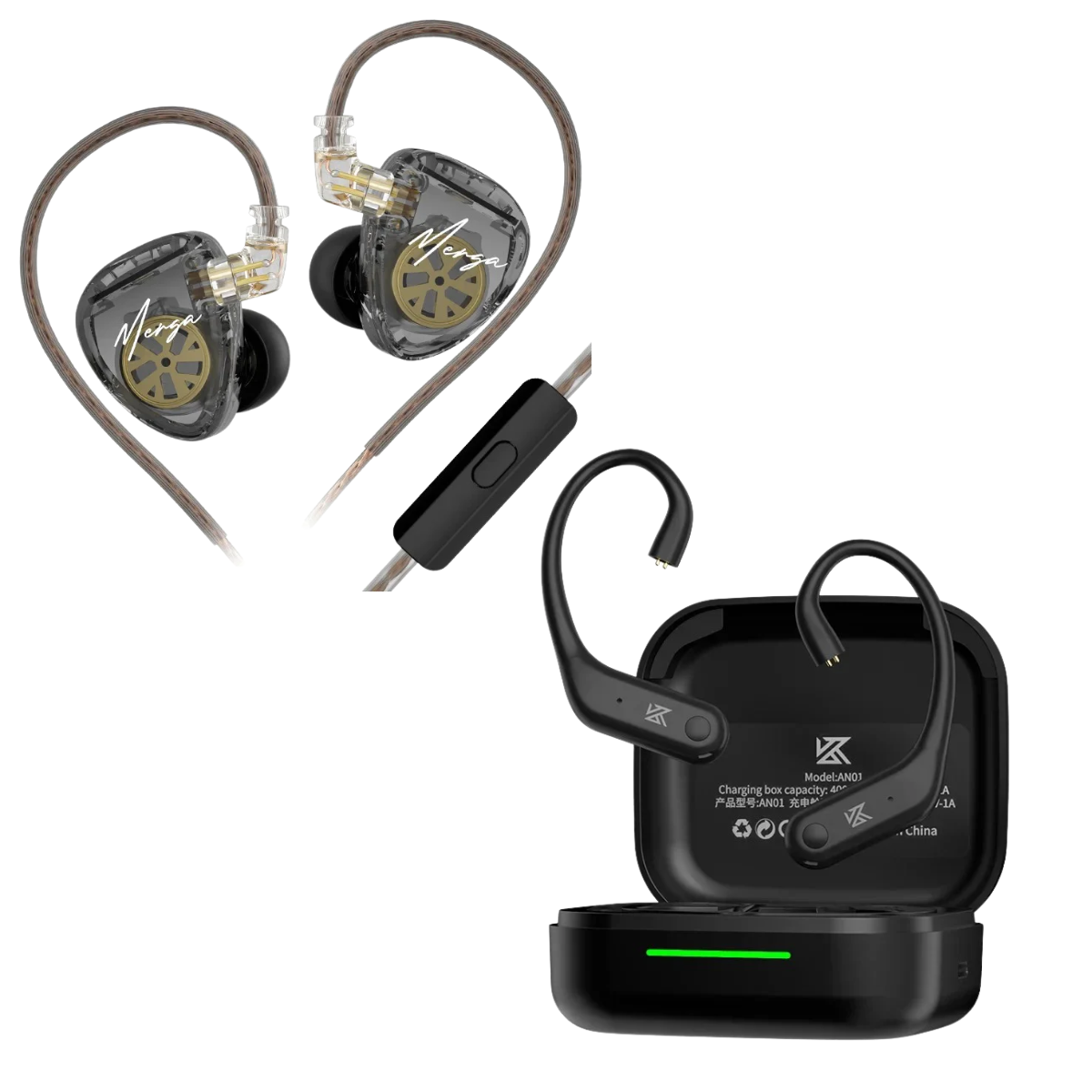 KZ Merga IEM & KZ AN01 ANC Enabled True Wireless Adapter