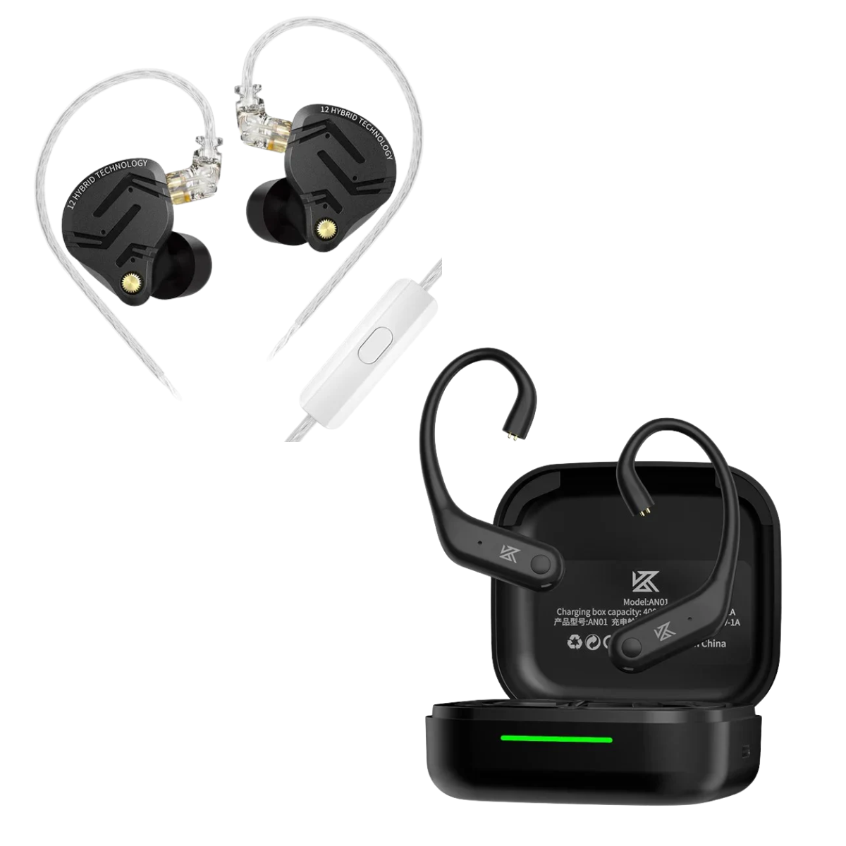 KZ ZS12 PRO X IEM & KZ AN01 ANC Enabled True Wireless Adapter