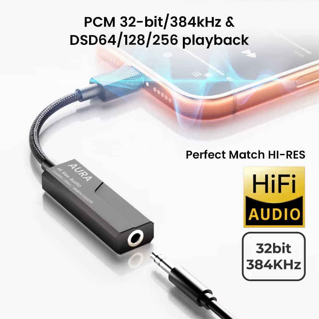 AUDIOCULAR AURA Hi-Res Portable DAC Dongle CS43131 + SGM8262 Amp
