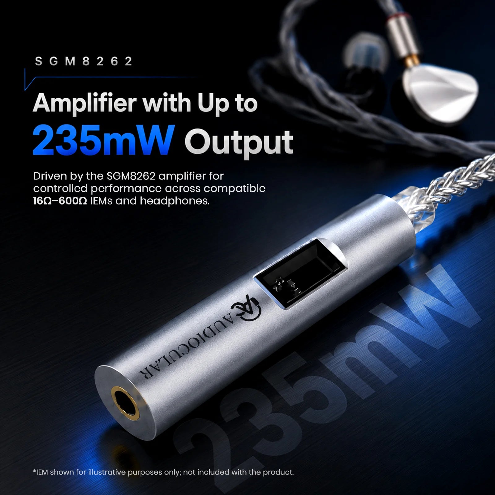 AUDIOCULAR AURA Pro Hi-Res Portable DAC Dongle CS43198 + SGM8262 Amp