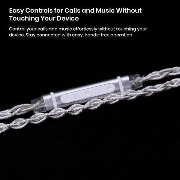 AUDIOCULAR C03 8-Core Silver-Plated Cable with 3.5mm Jack & Built-In Microphone For IEMs