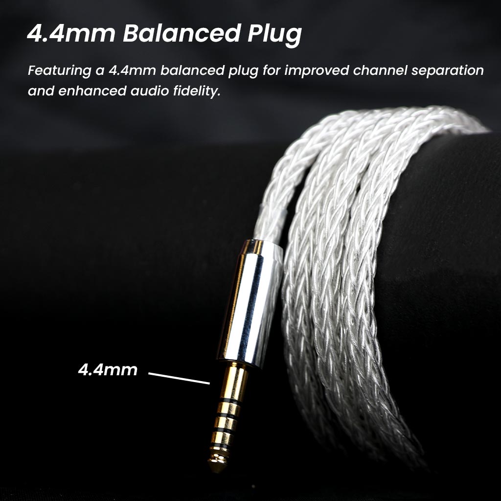 AUDIOCULAR C04 16-Core Silver-Plated Cable with Balanced 4.4mm Jack For IEMs - The Audio Store