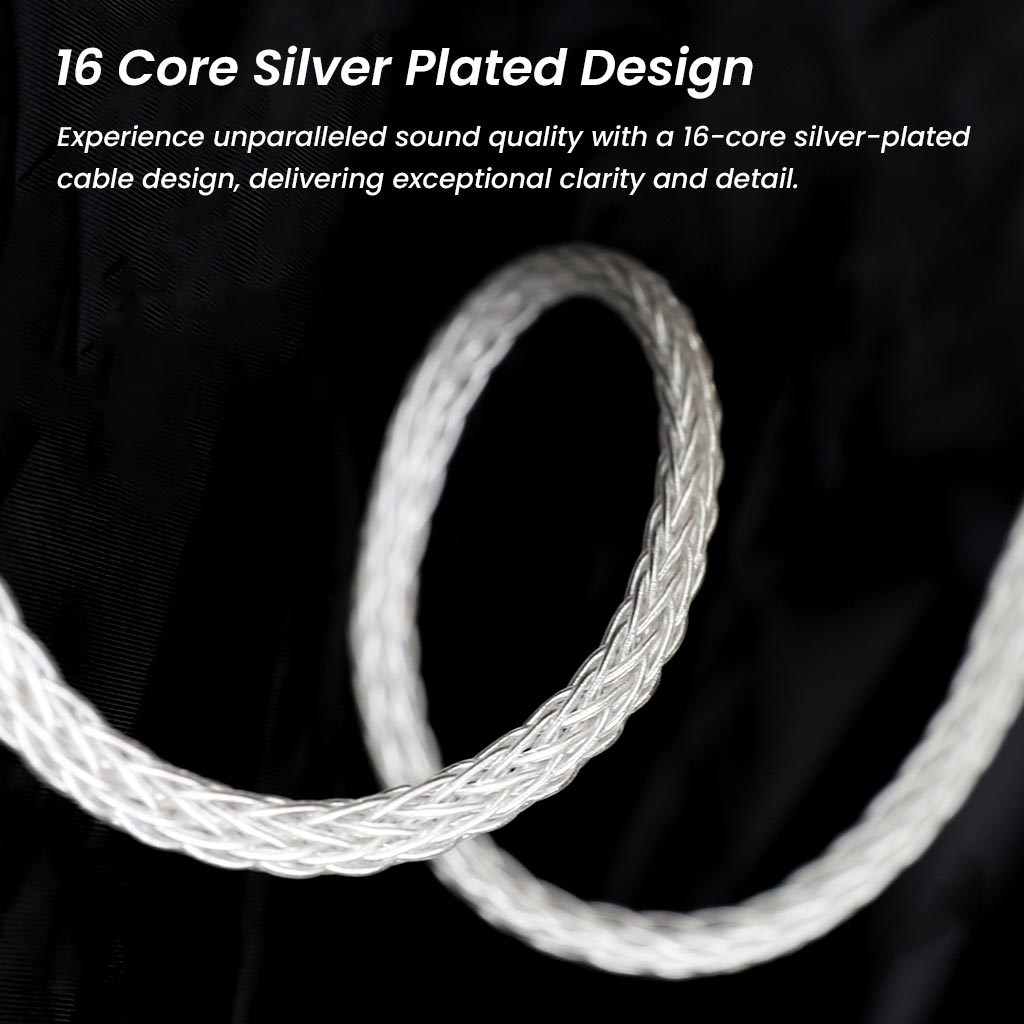 AUDIOCULAR C04 16-Core Silver-Plated Cable with Balanced 4.4mm Jack For IEMs - The Audio Store
