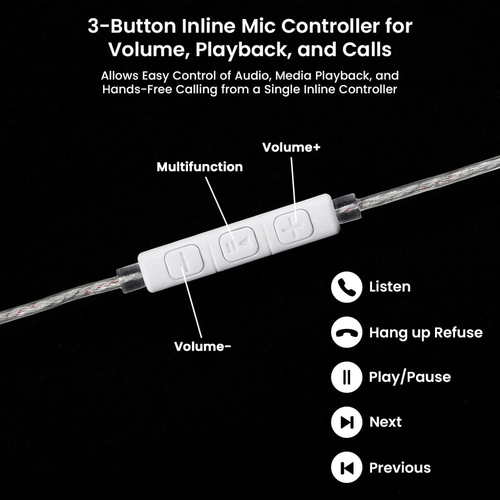 AUDIOCULAR C18 Type-C Cable with In-Built DAC Chip & Microphone for IEMs