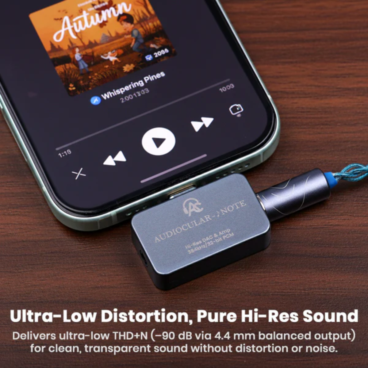 AUDIOCULAR Note Hi-Res Portable DAC Dongle KT02H20 DAC + OPA97220 AMP