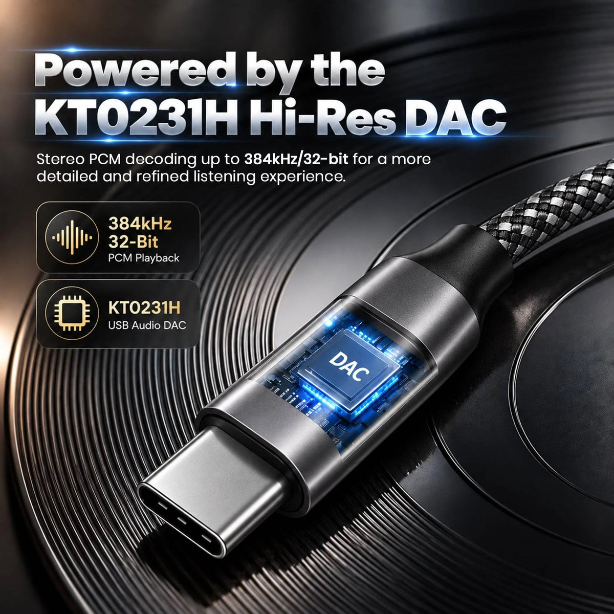 AUDIOCULAR Note-S KT0231H+MAX97220 Type-C to 3.5mm Portable DAC & Amp