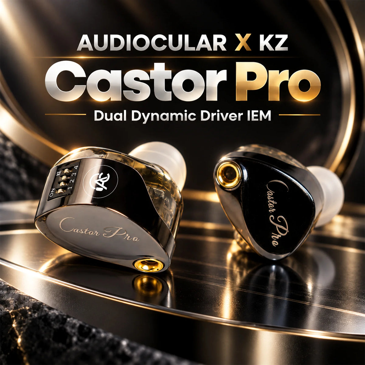 AUDIOCULAR x KZ Castor Pro Dual Driver IEM With Mic