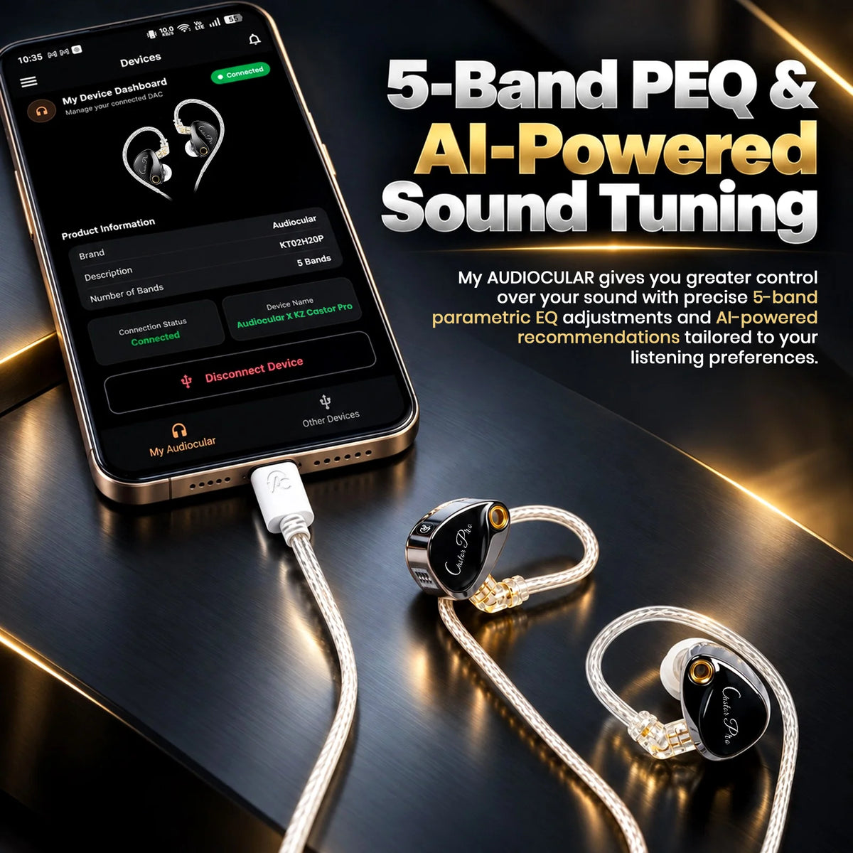 AUDIOCULAR x KZ Castor Pro Dual Driver IEM With Mic