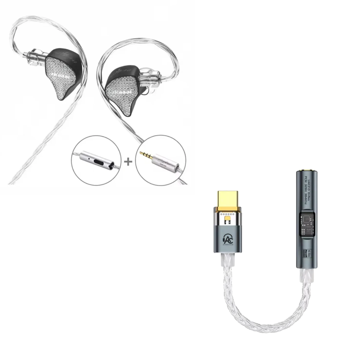 EarAcoustic x Zkaaai Cipher IEM With Mic & Audiocular Spark DAC