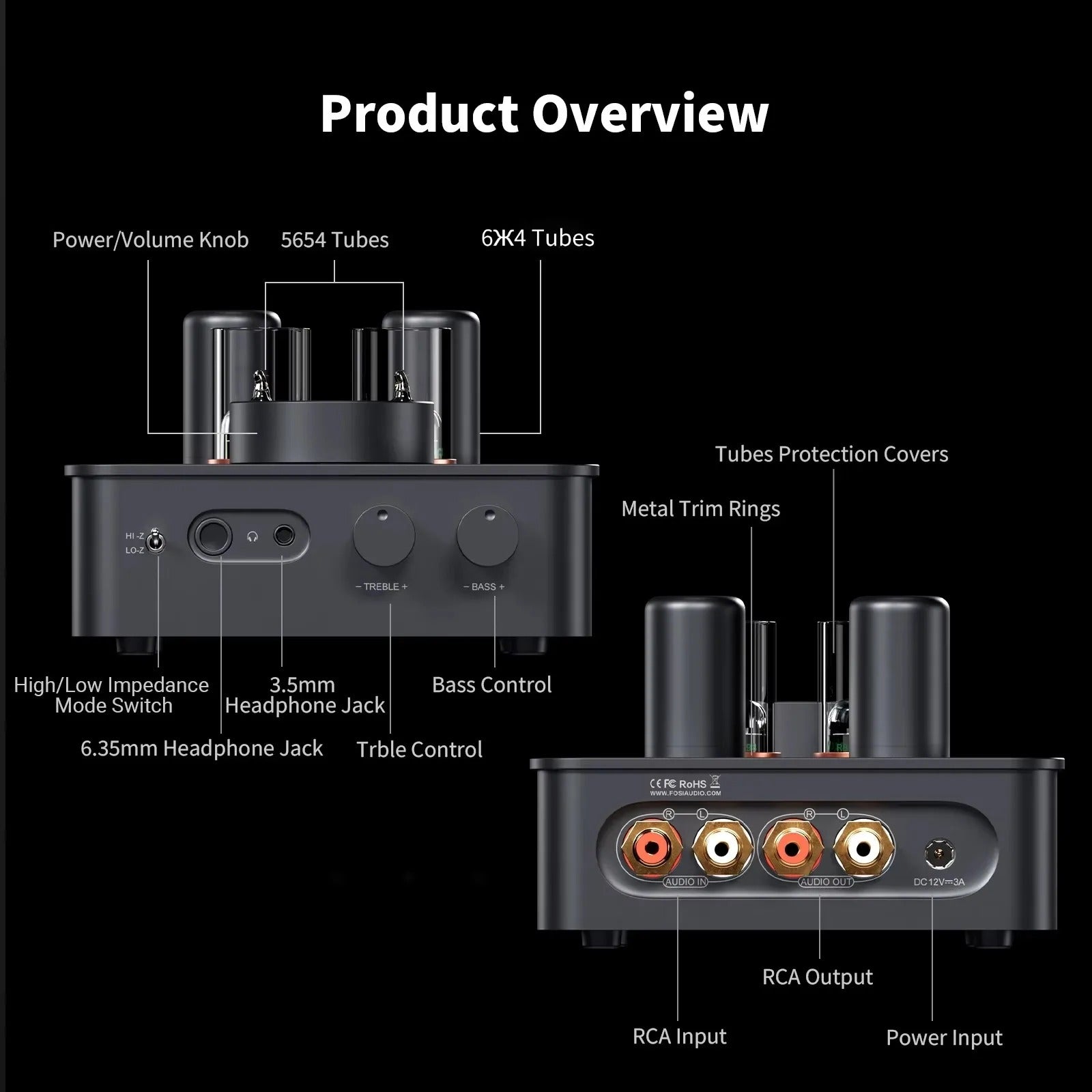 Fosi Audio GR70 Tube Headphone Amp