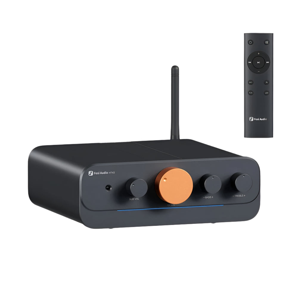 Fosi Audio HT4S Multi-Channel Bluetooth Power Amplifier For Speakers & Subwoofers - The Audio Store