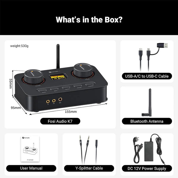Fosi Audio K7 Desktop DAC & Headphone Amplifier