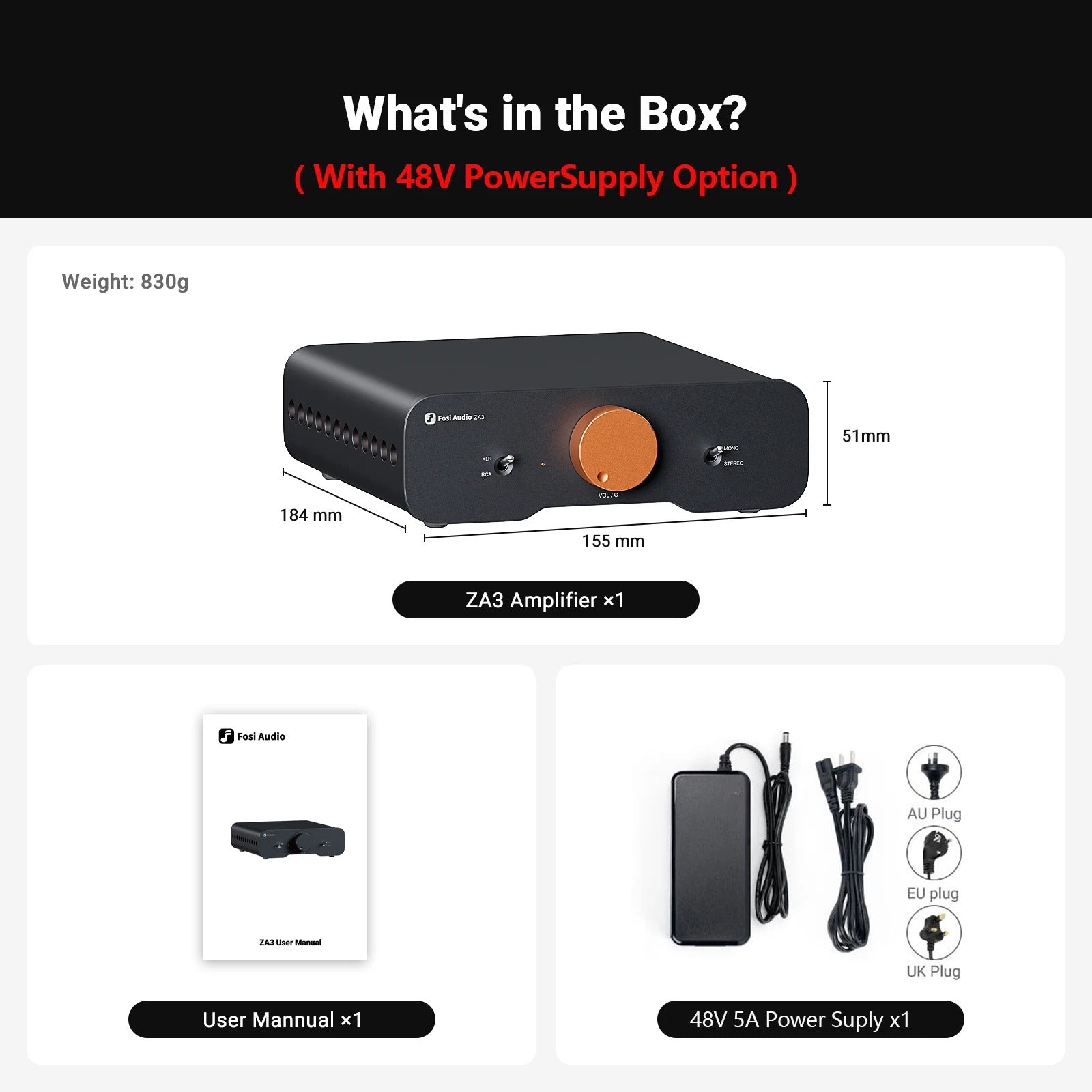 Fosi Audio ZA3 Balanced Stereo Amplifier Home Audio 2CH Mono Amp With TPA3255 Chip - The Audio Store