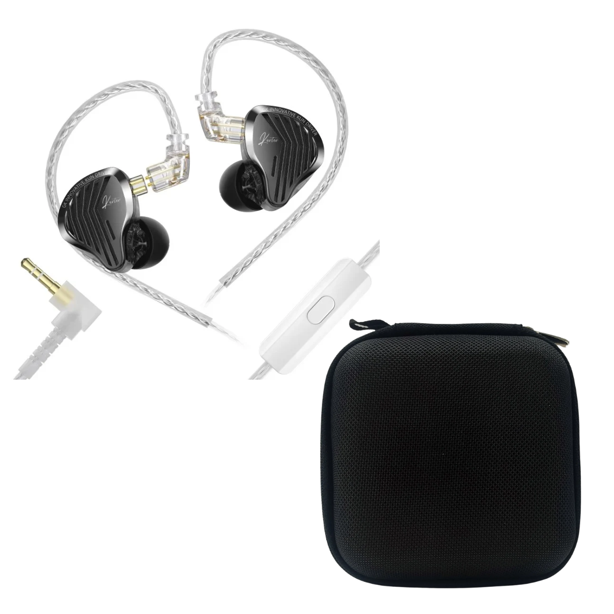 GK KUNTEN IEM With Mic & EarAudio Carry Case