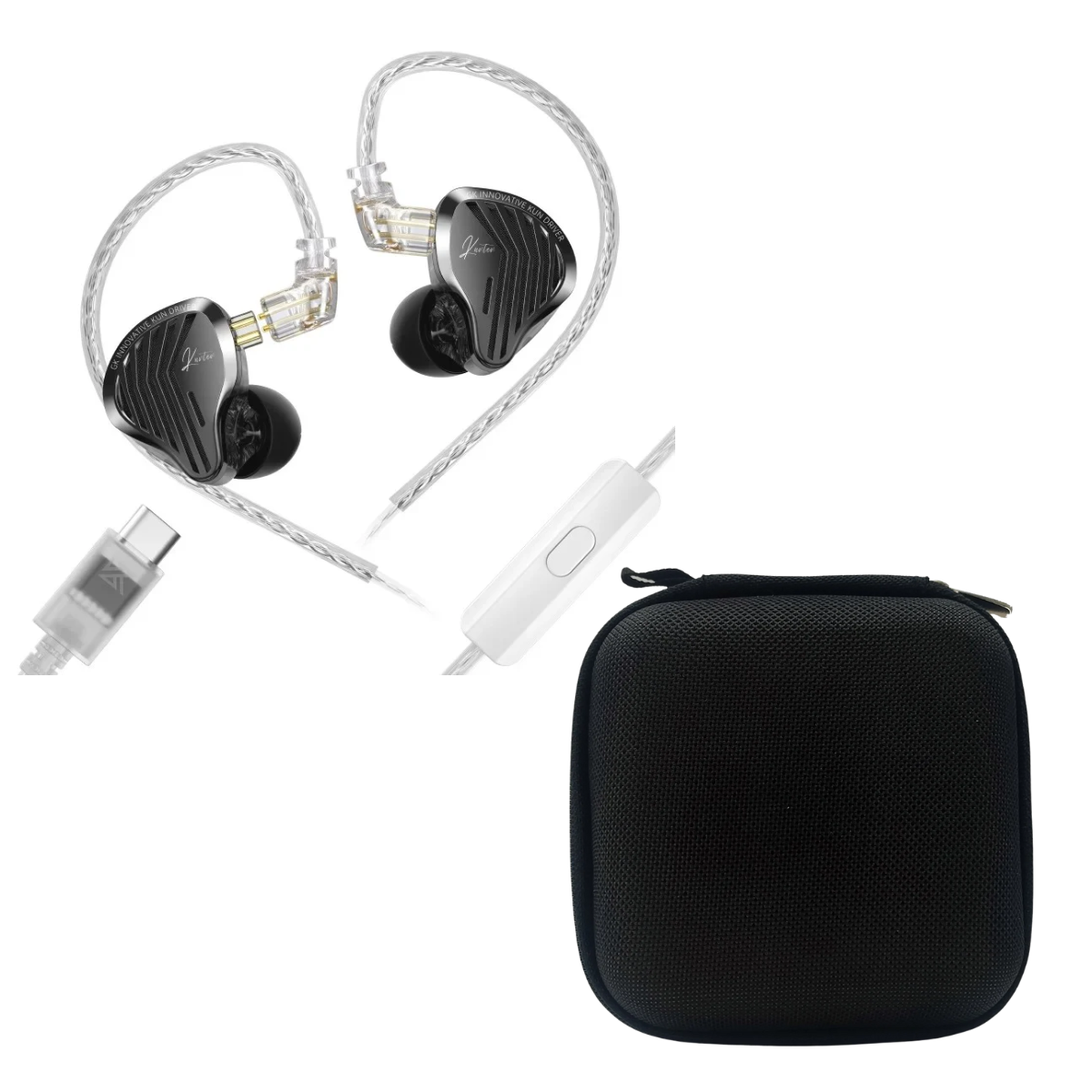 GK KUNTEN IEM With Mic & EarAudio Carry Case