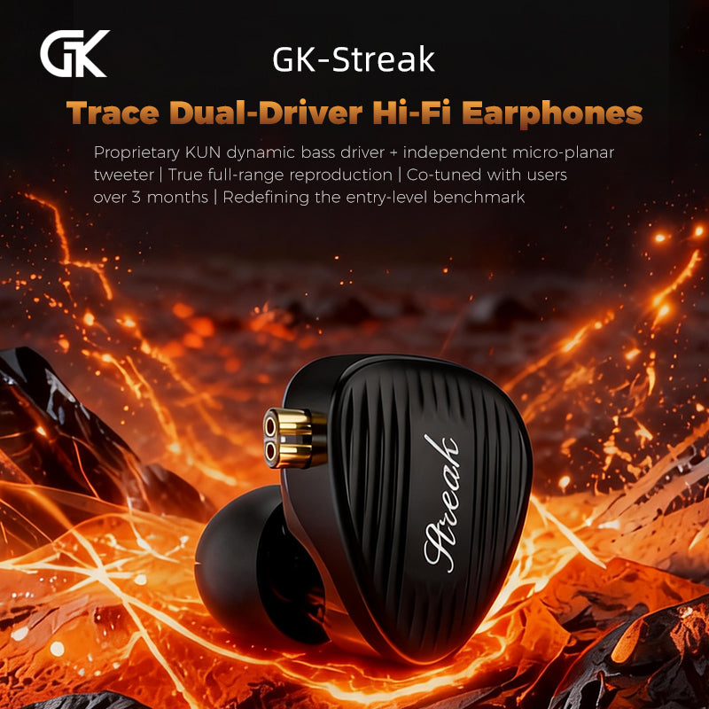 GK Streak Dynamic + Micro Planar Driver IEM With Mic