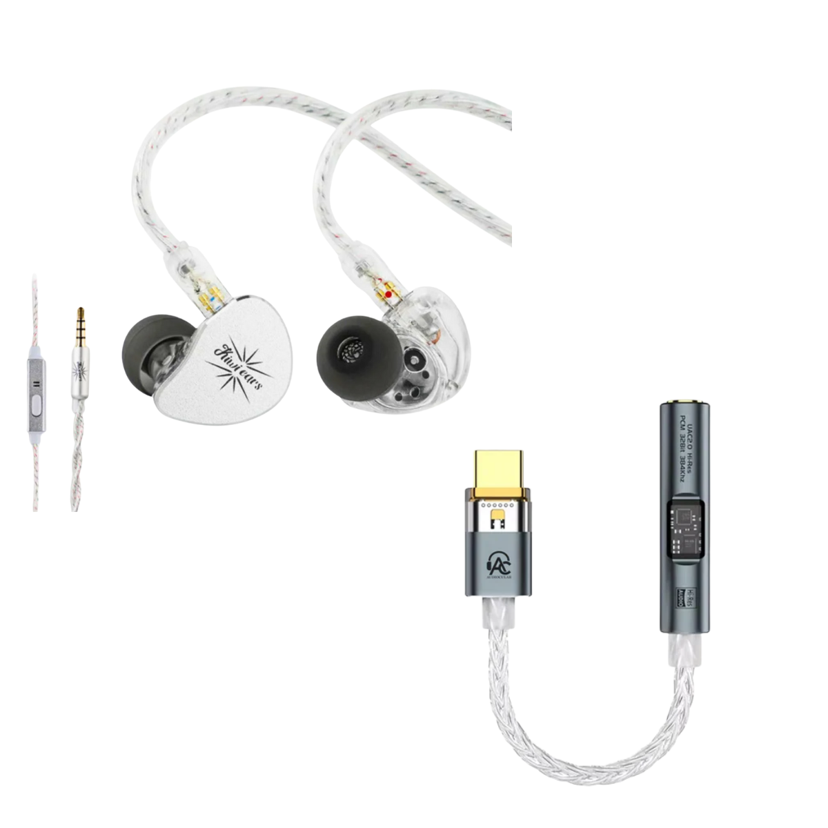 Kiwi Ears Belle IEM With Mic 3.5mm & Audiocular SPARK DAC