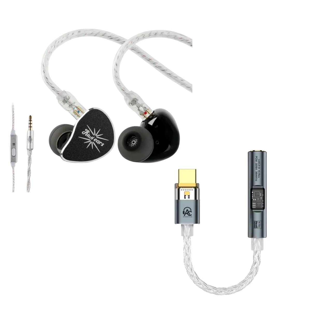 Kiwi Ears Belle IEM With Mic 3.5mm & Audiocular SPARK DAC