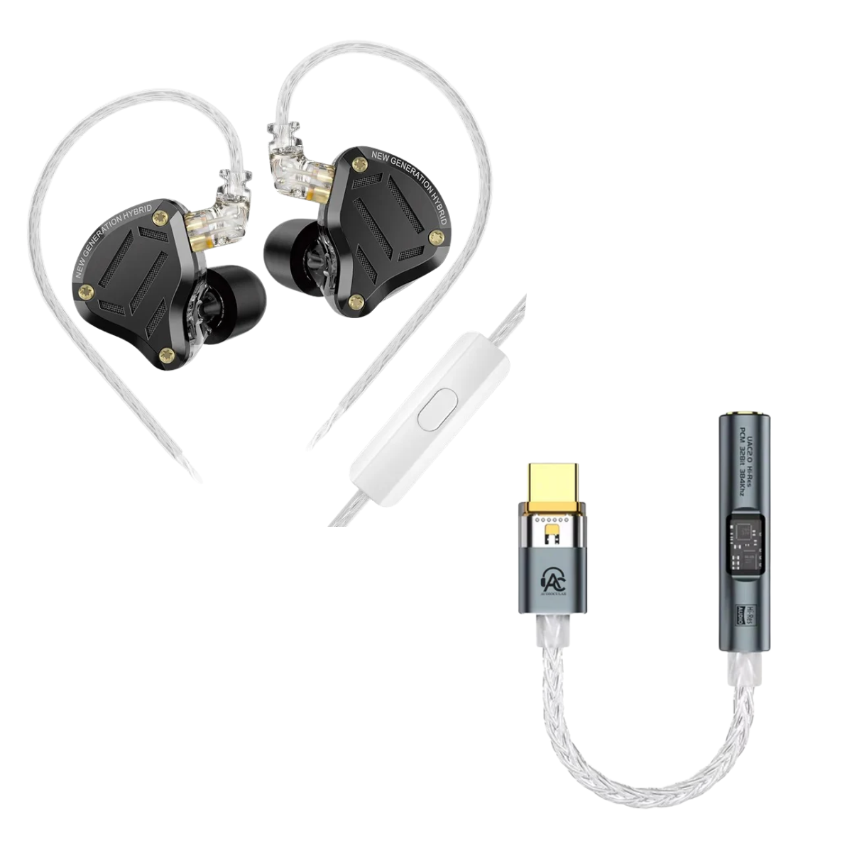 KZ ZS10 Pro 2 IEM With Mic & Audiocular Spark DAC