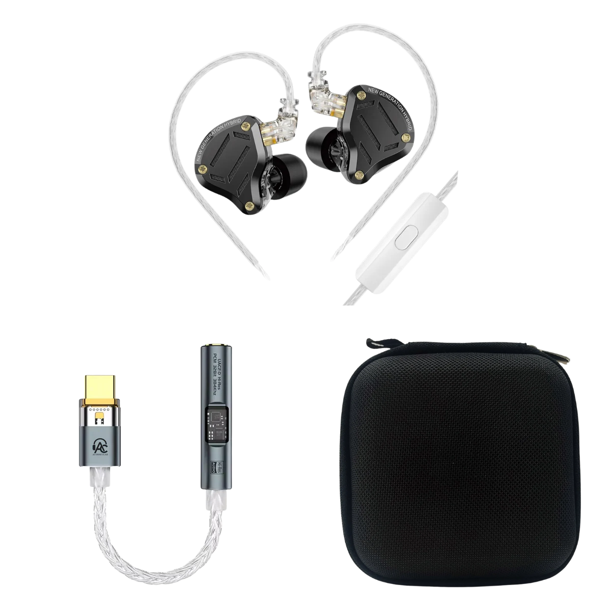 KZ ZS10 Pro 2 IEM With Mic, Audiocular Spark DAC & EarAudio Carry Case