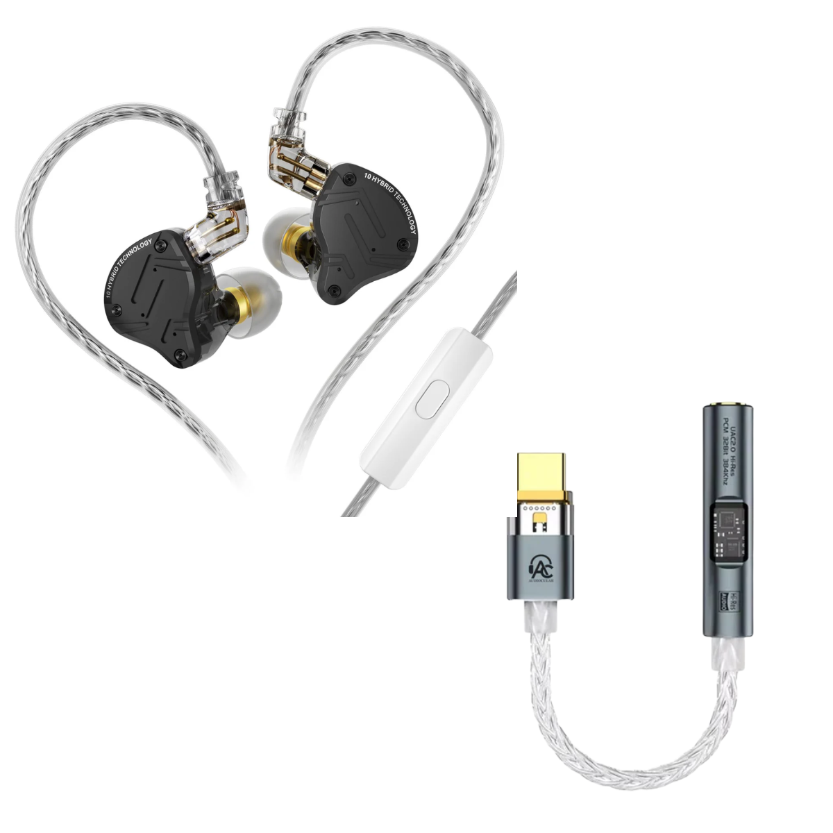 KZ ZS10 Pro X IEM With Mic & Audiocular Spark DAC