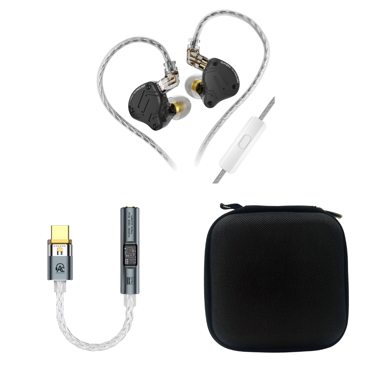 KZ ZS10 Pro X IEM With Mic, Audiocular Spark DAC & EarAudio Carry Case