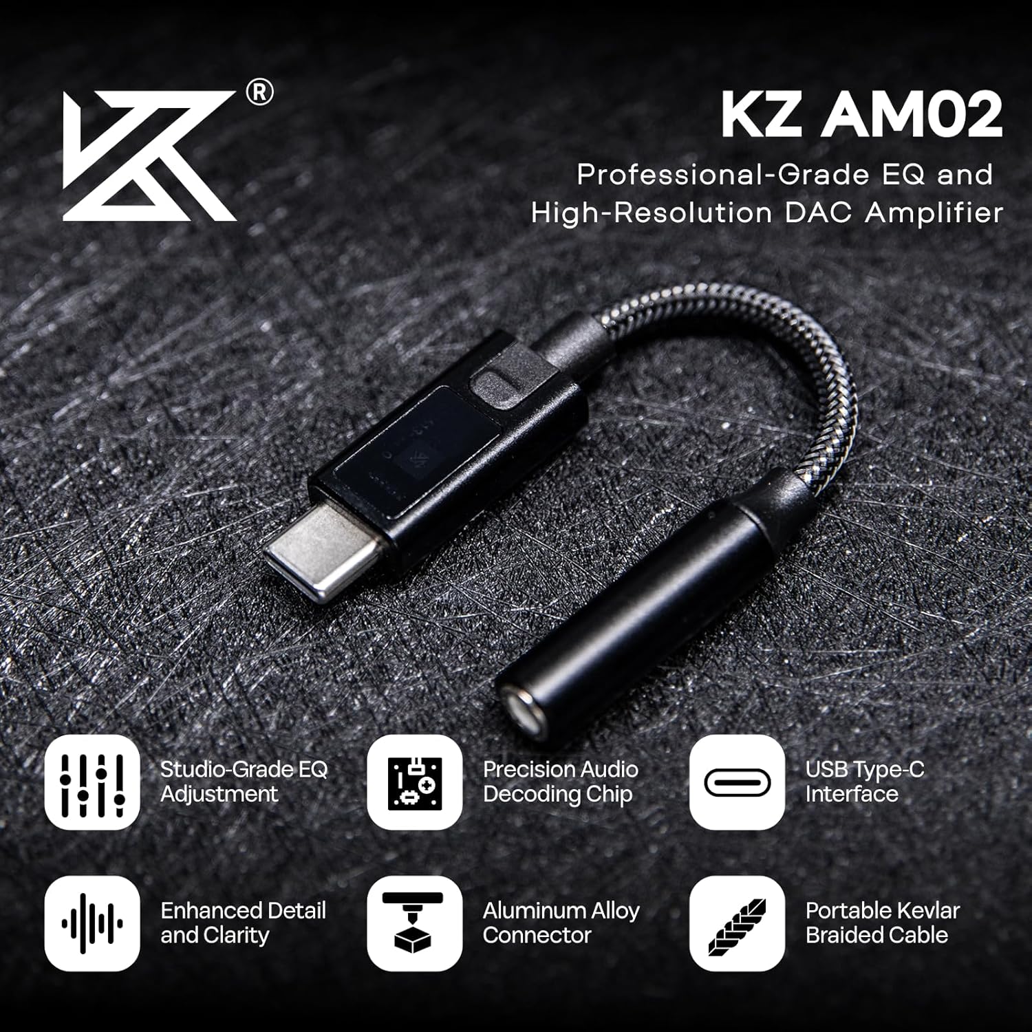 KZ AM02 Portable DAC & AMP With EQ Tuning Switches