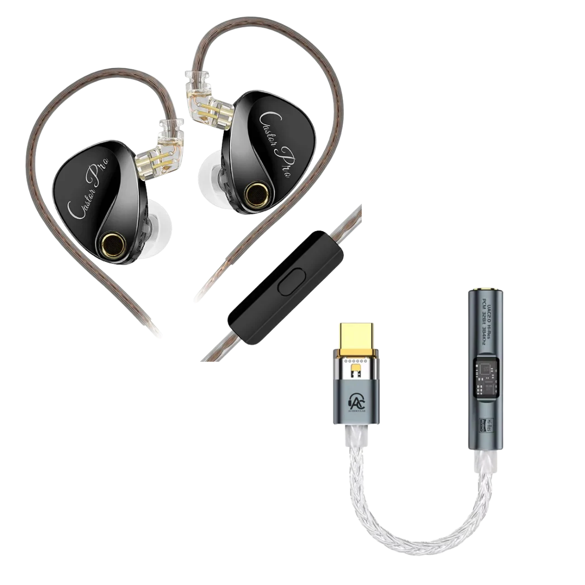 KZ Castor Pro IEM With Mic & Audiocular SPARK DAC