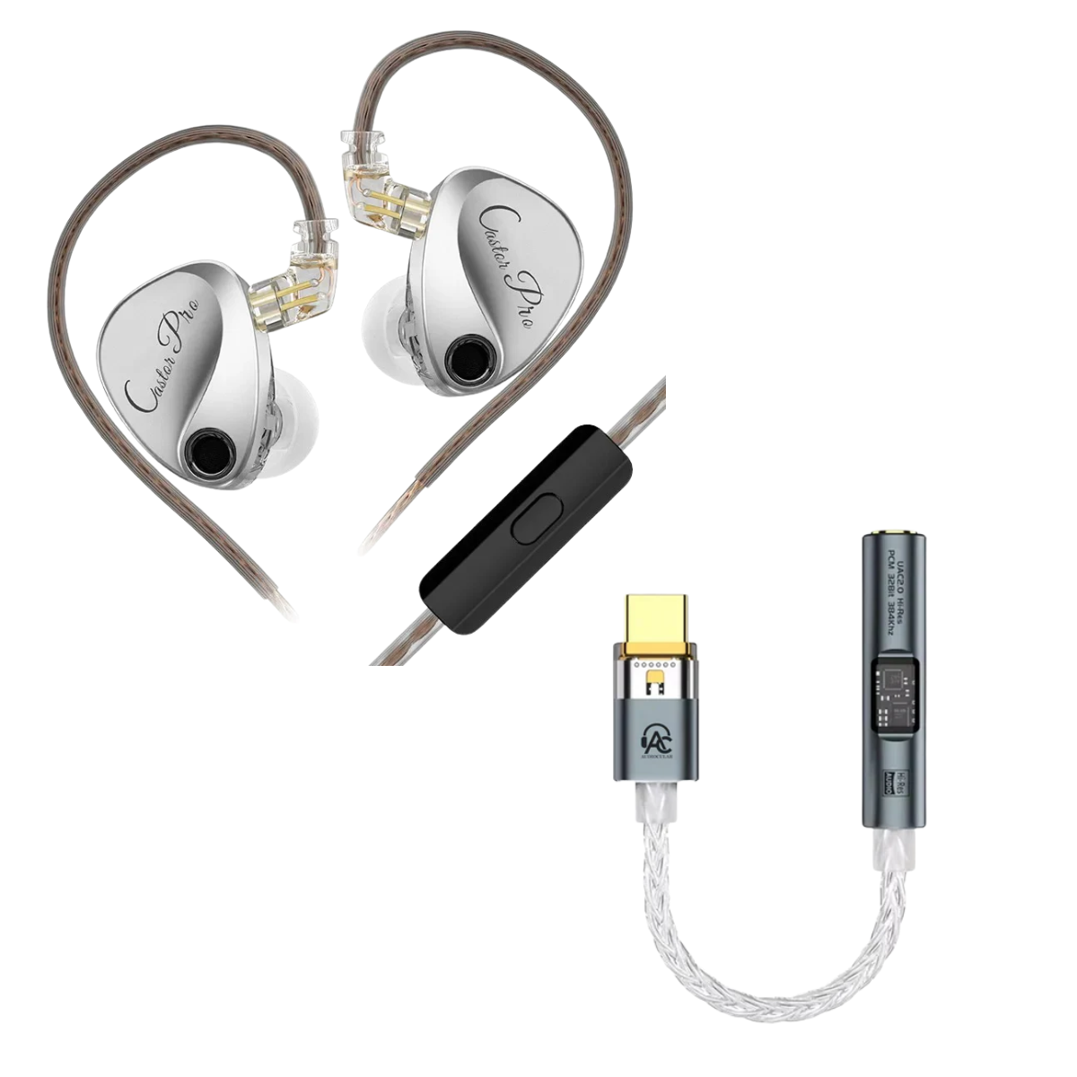 KZ Castor Pro IEM With Mic & Audiocular SPARK DAC
