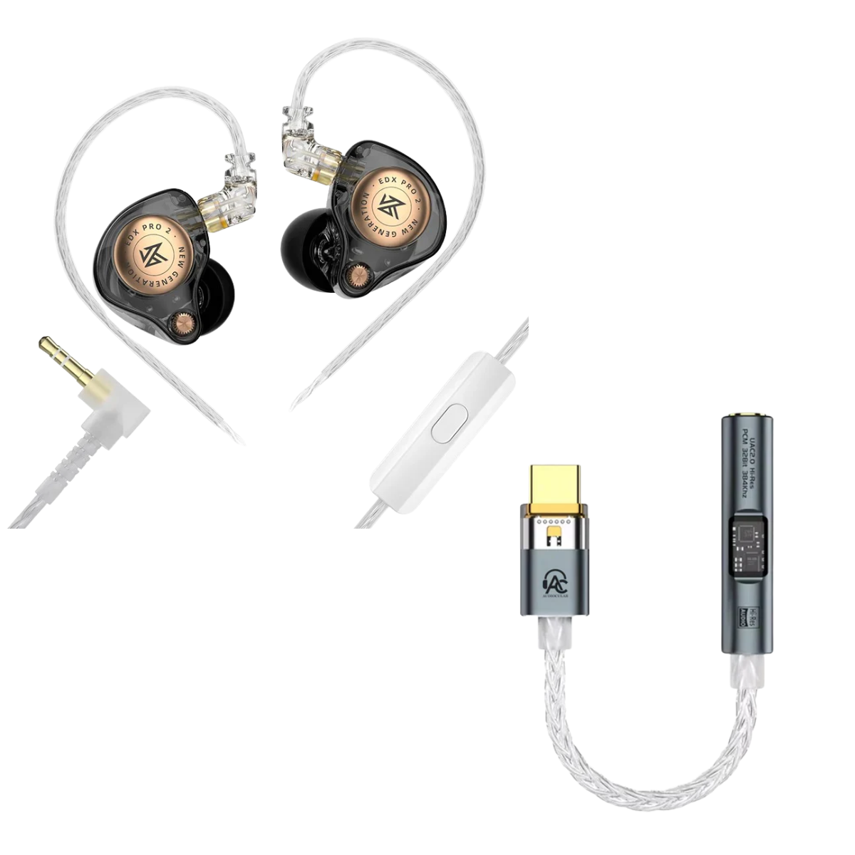 KZ EDX Pro 2 IEM With Mic & Audiocular Spark DAC