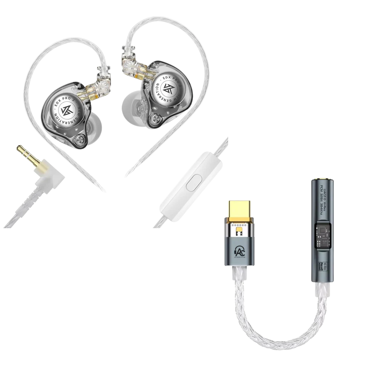 KZ EDX Pro 2 IEM With Mic & Audiocular Spark DAC