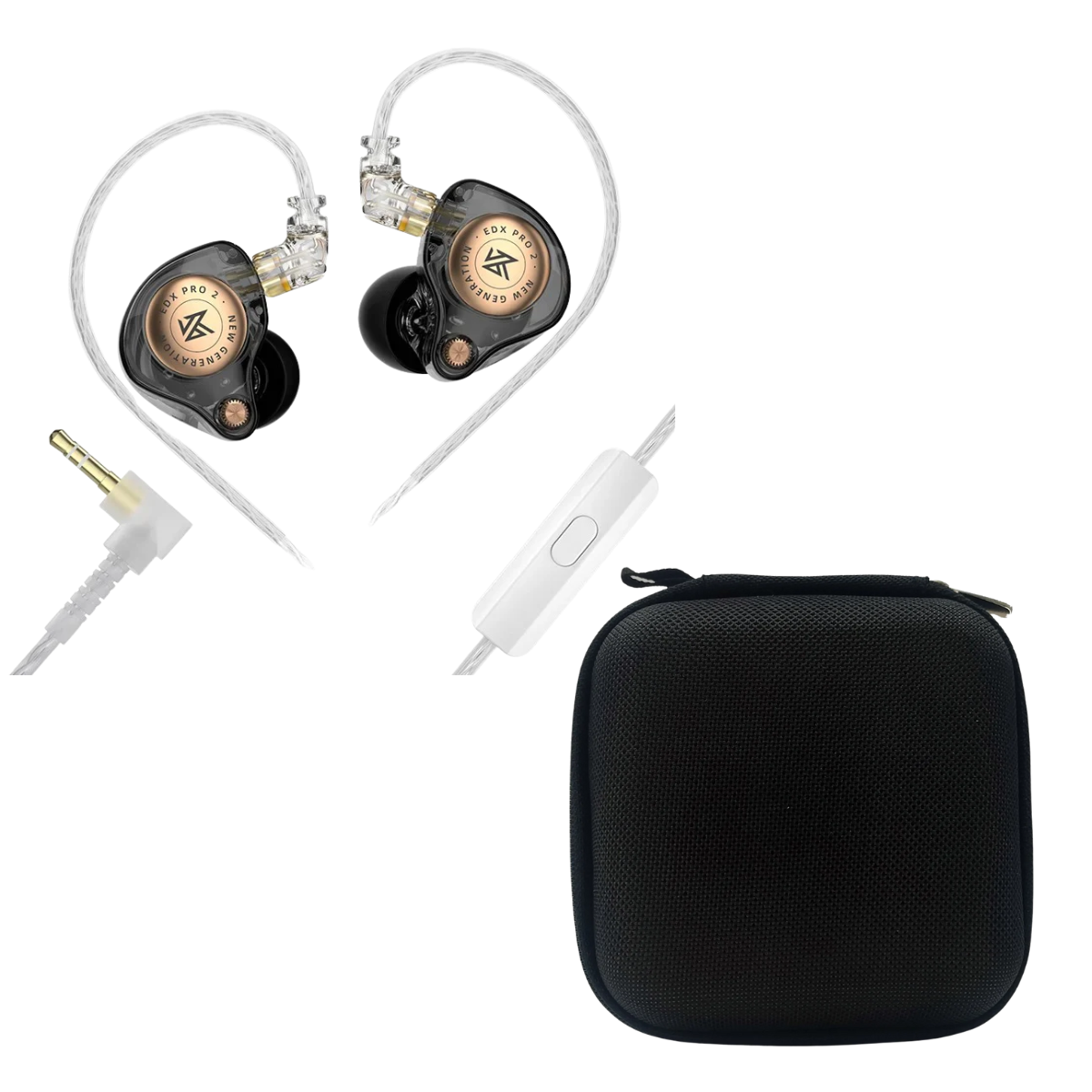 KZ EDX Pro 2 IEM With Mic & EarAudio Carry Case