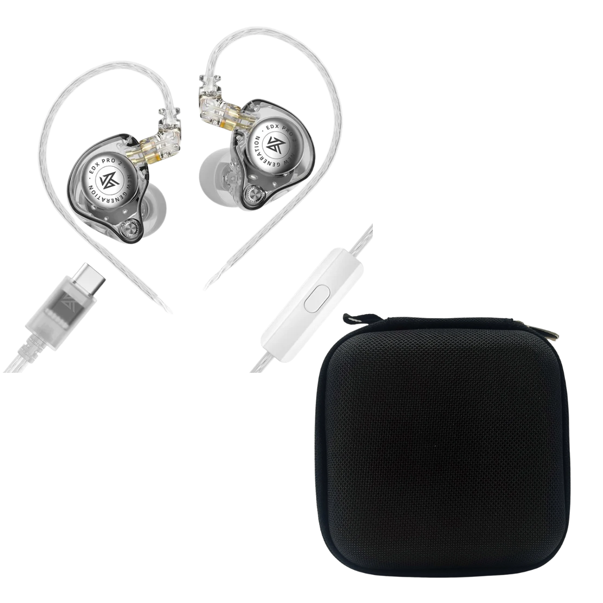 KZ EDX Pro 2 IEM With Mic & EarAudio Carry Case