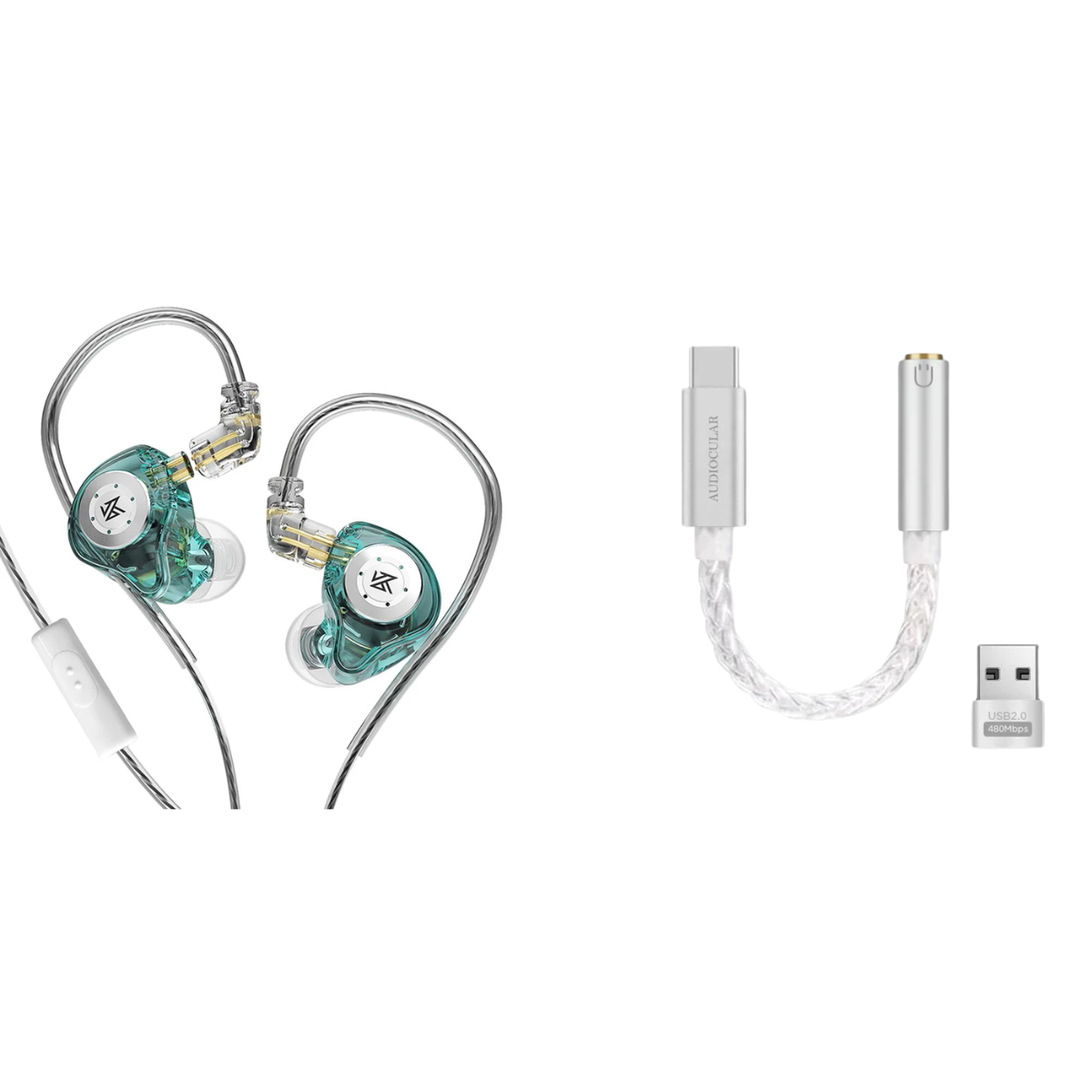 KZ EDX PRO IEM With Mic & Audiocular D07 DAC - The Audio Store