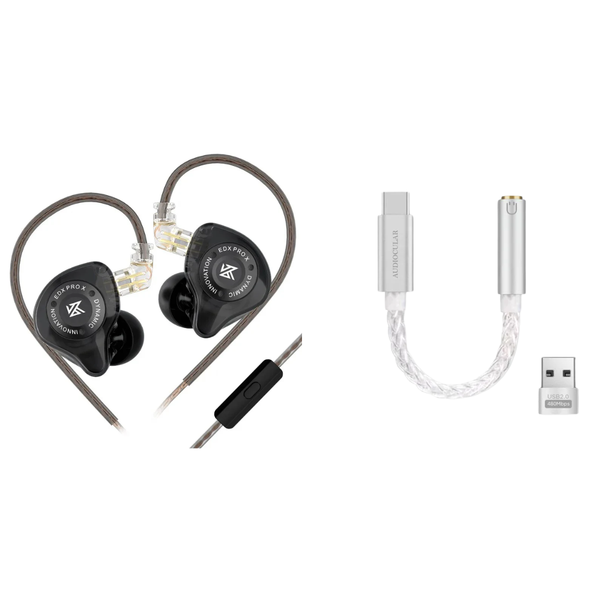 KZ EDX PRO X IEM With Mic & Audiocular D07 DAC - The Audio Store