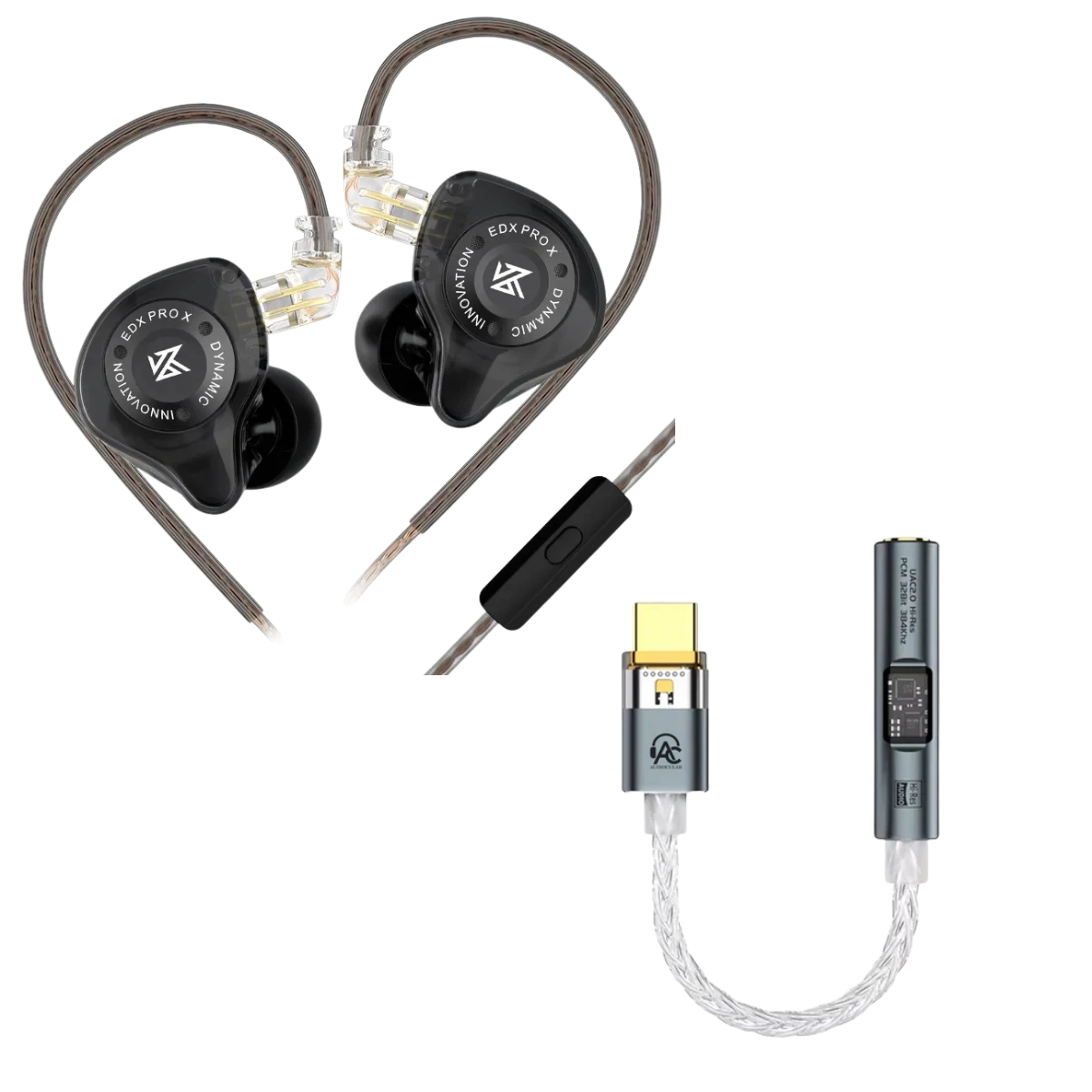 KZ EDX PRO X IEM With Mic & Audiocular SPARK DAC